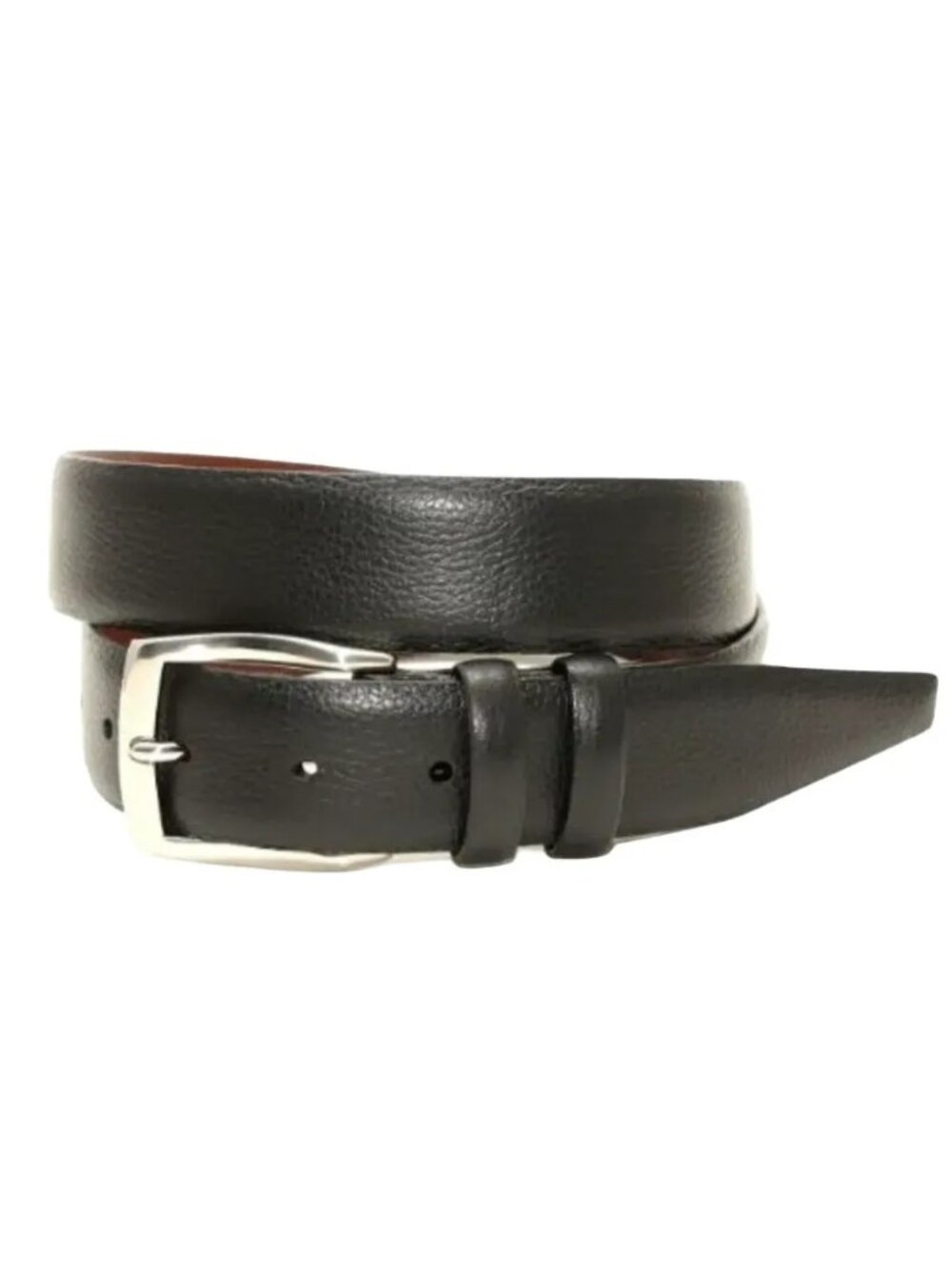 NEW TORINO European Tumbled Calfskin Leather Belt Black MENS 44